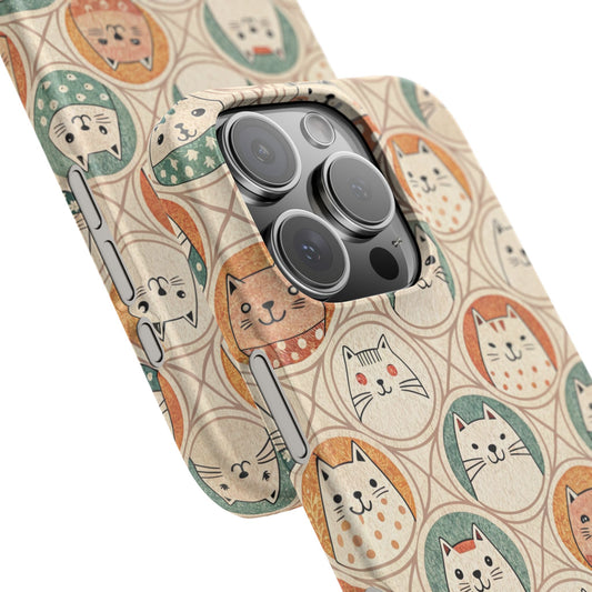 iPhone 16 Pro snap phone case close up - Kawaii Cats