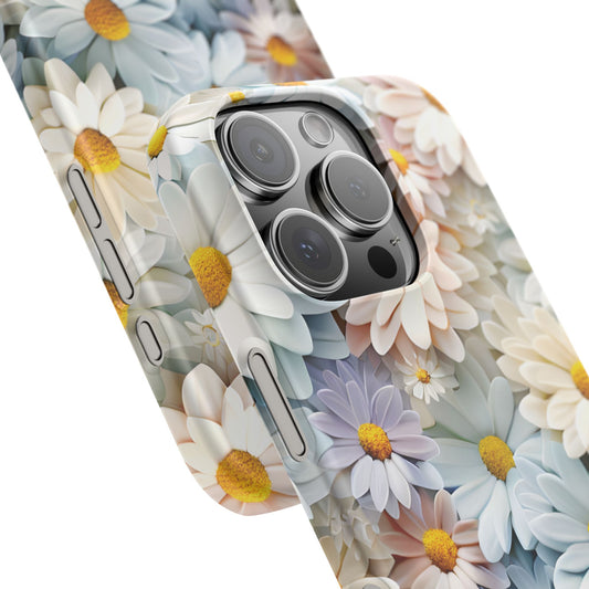 iPhone 16 Pro snap phone case close up - Pastel Daisies
