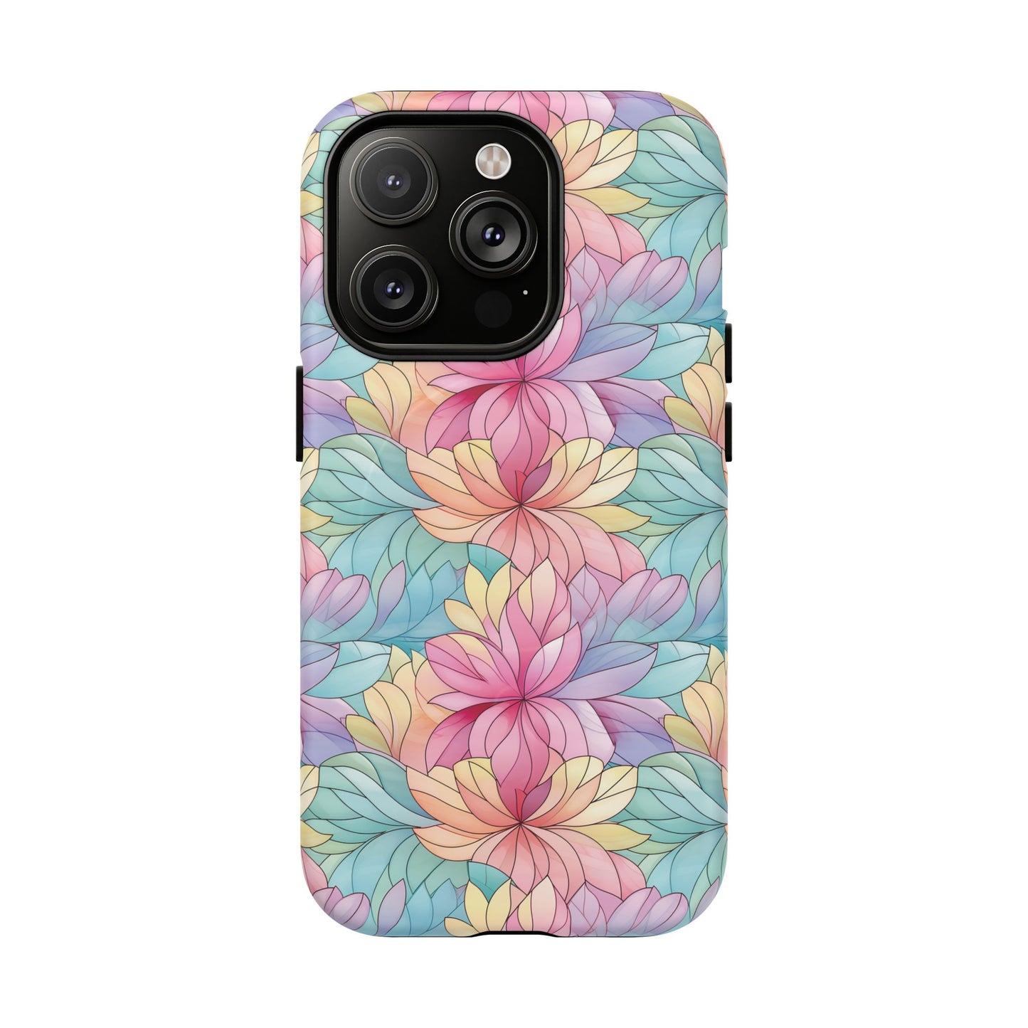 iPhone 14 Pro magsafe phone case - Colourful Flower Stained Glass