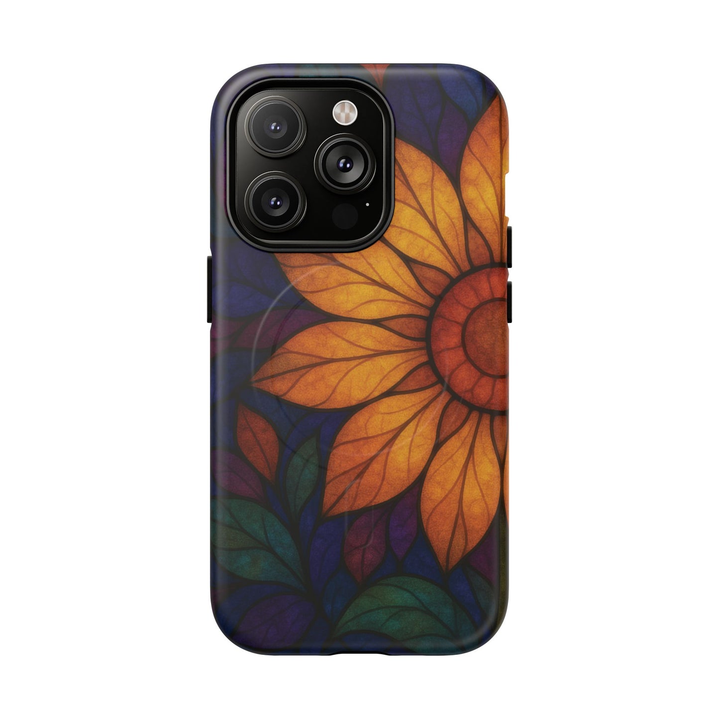 iPhone 14 Pro magsafe phone case - Sunflower Stained Glass