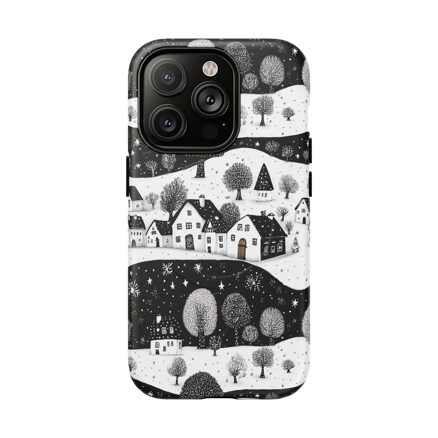 iPhone 14 Pro magsafe phone case - Winter Village Night