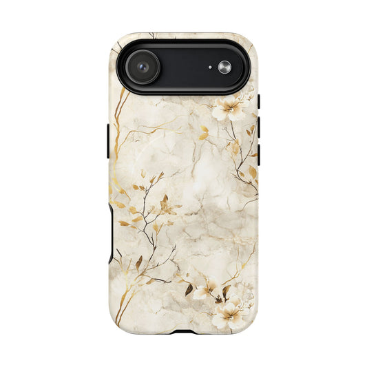 iPhone 17 Air magsafe phone case - White Flora Marble