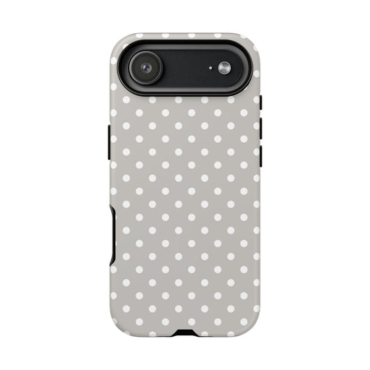 iPhone 17 Air phone case - Grey Colour Polka Dots