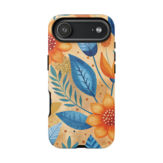 iPhone 17 Air phone case - Orange Blue Floral