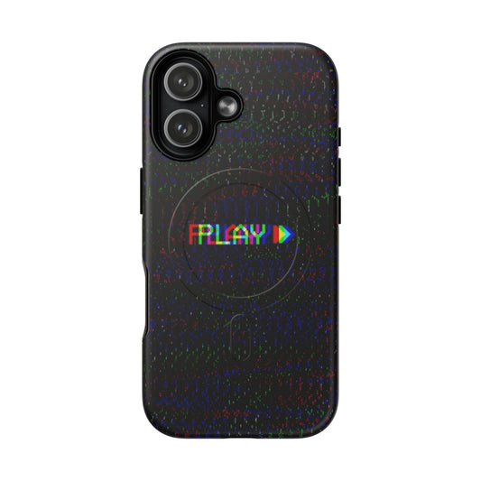 iPhone 17 magnetic module integrated into a retro glitch 3D wrap case