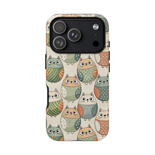 Matte finish dual layer protective case for iPhone 17 Pro with playful cats