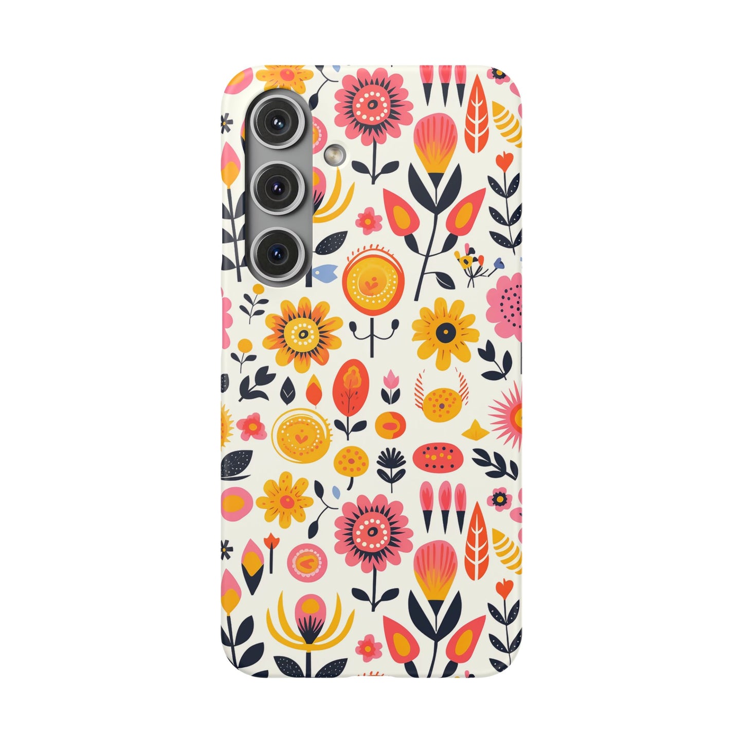 Minimalist colorful flower snap case for Samsung Galaxy S24