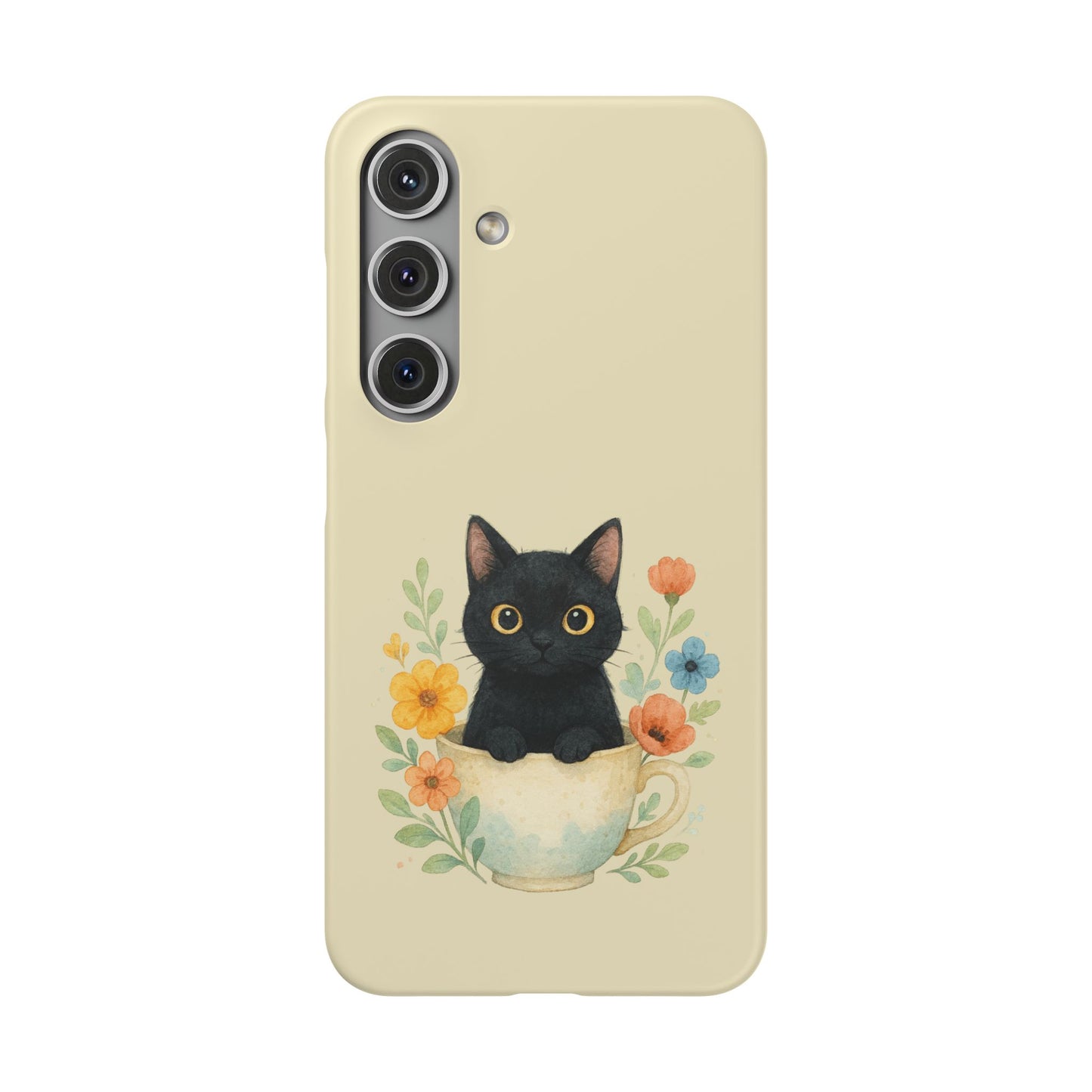 High definition cat motif on a decorative boutique Samsung snap case