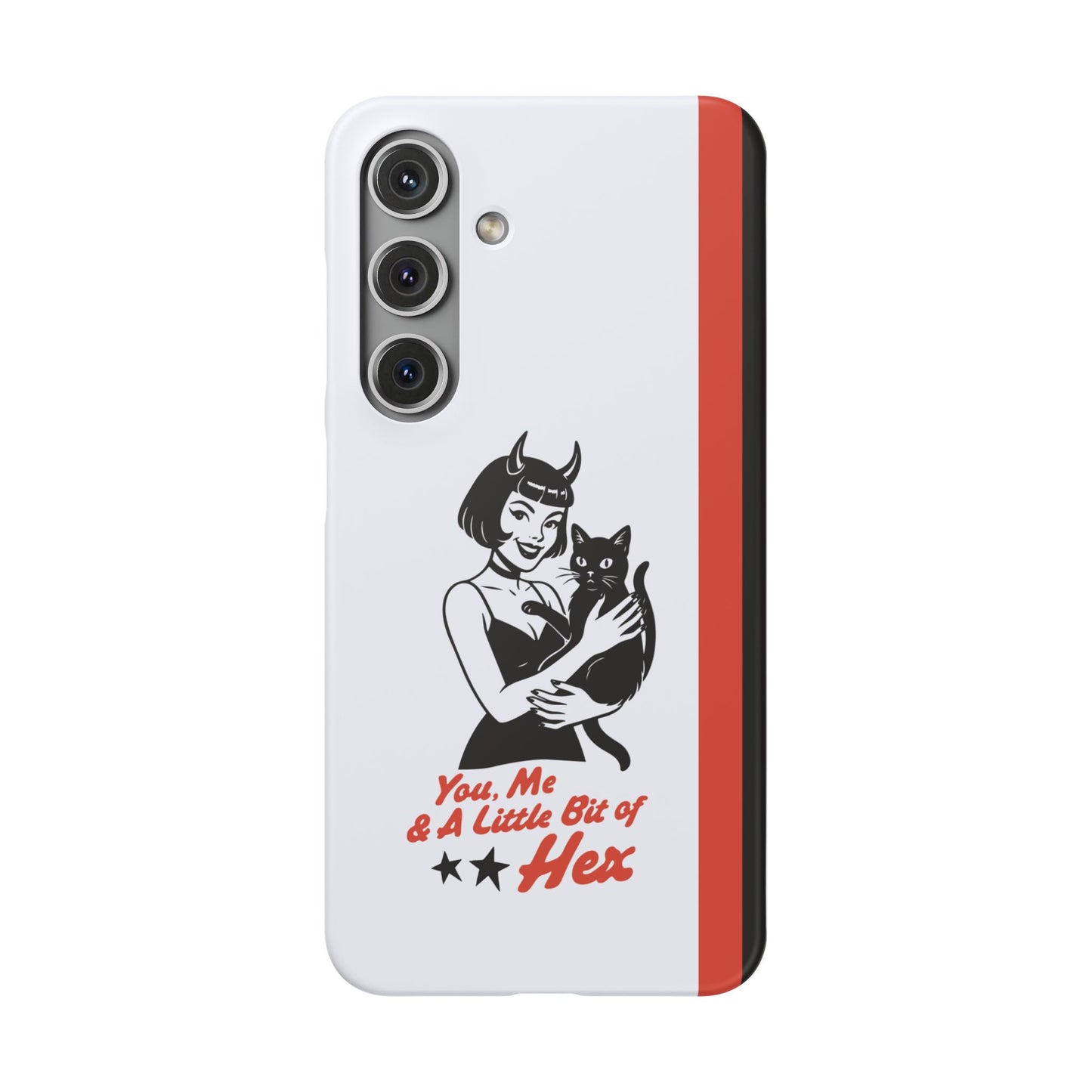 Samsung Galaxy S24 snap phone case - Lady and a Black Cat
