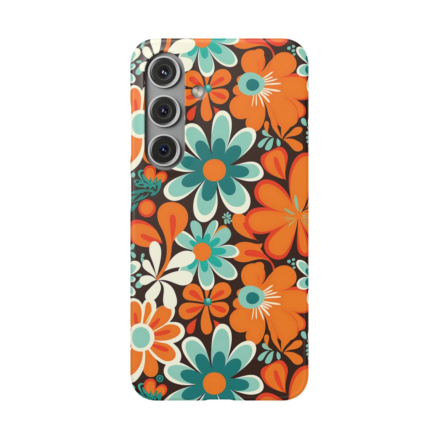 Minimalist retro flower snap case for Samsung Galaxy S24