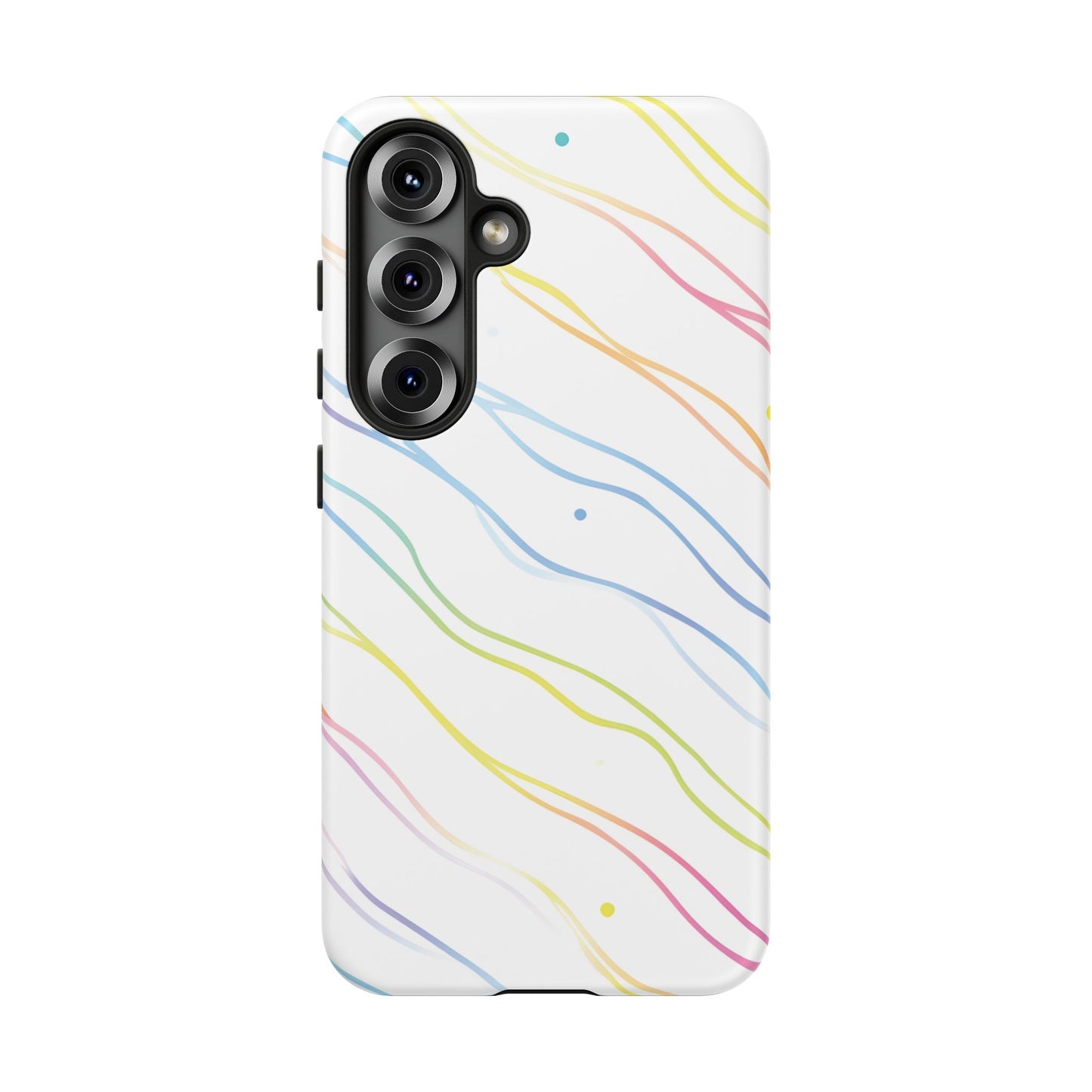 Samsung Galaxy S25 abstract wave pattern tough phone case with reinforced corners