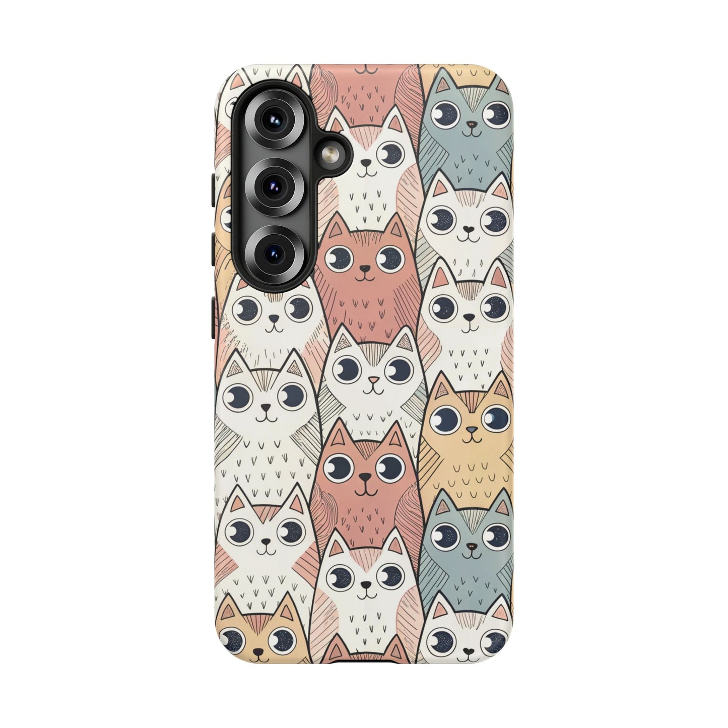 High definition vibrant cat print on a protective Samsung Galaxy S25 case