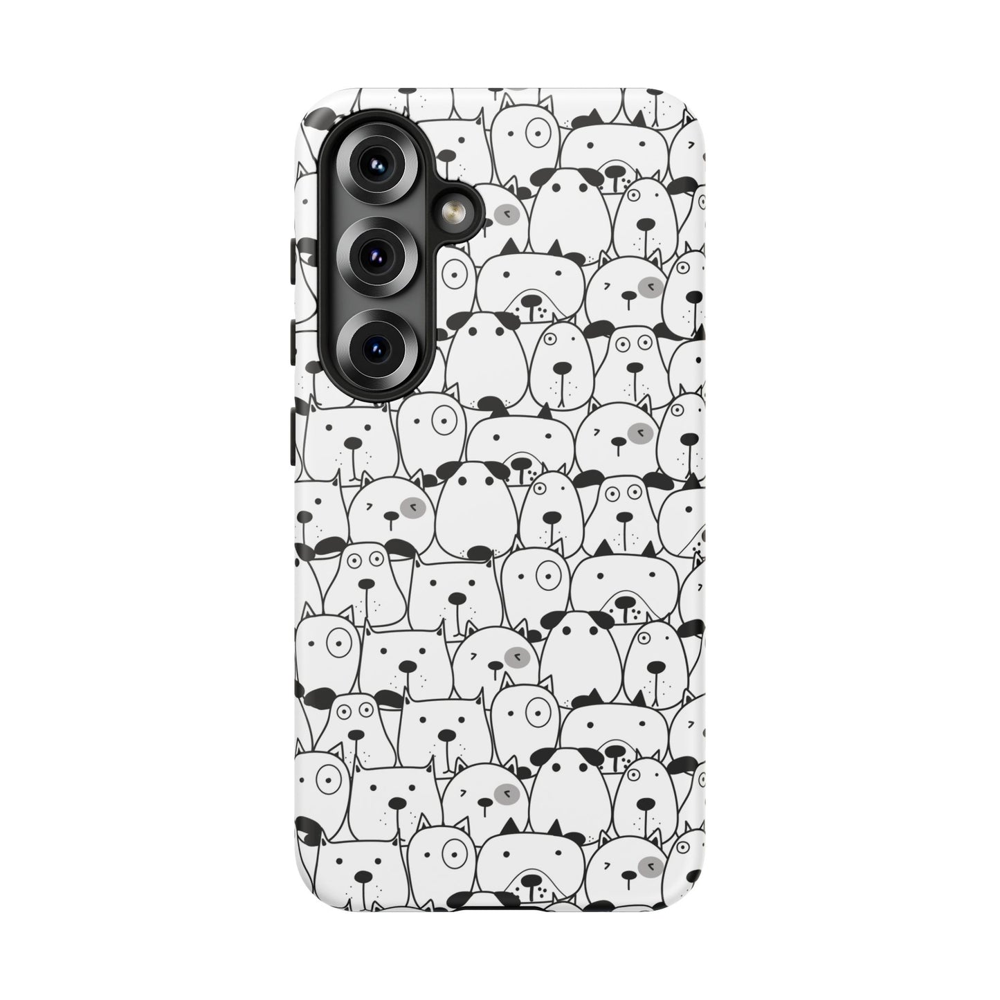 High definition puppy pack print on a protective Samsung Galaxy S25 case