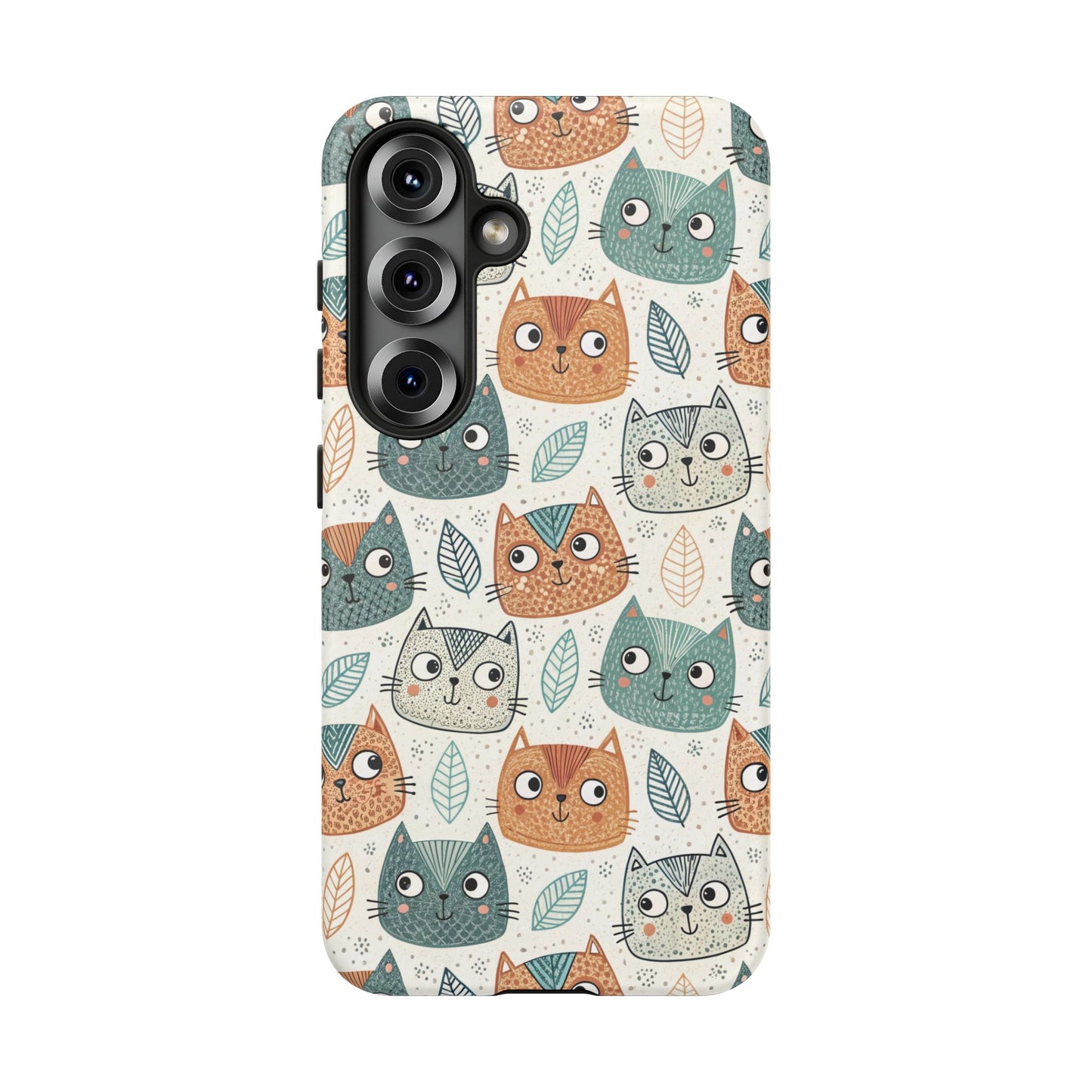 Impact resistant Samsung S25 shell with detailed minimalist kitten art