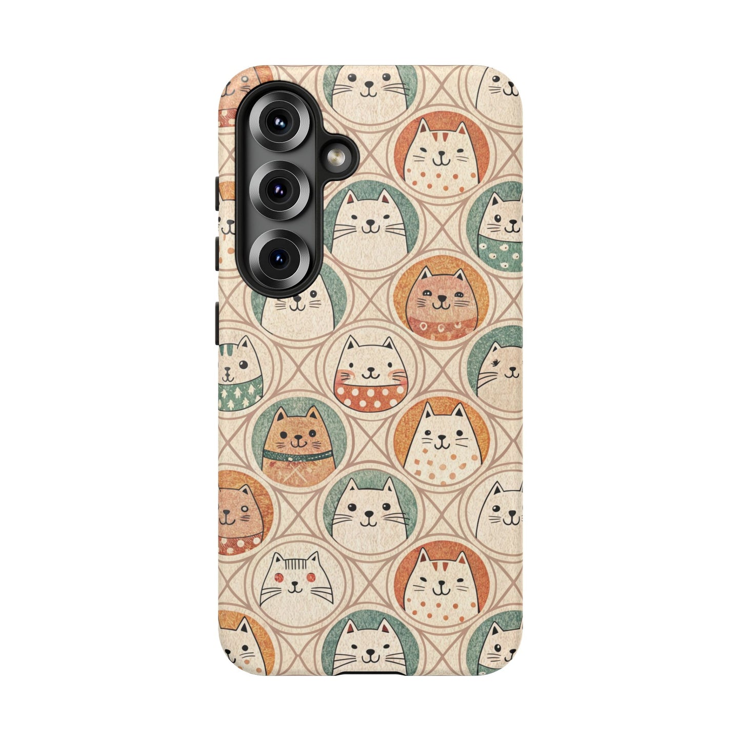 High definition cute cat print on a protective Samsung S25 case