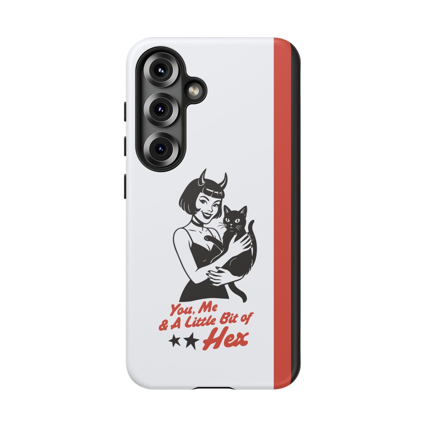 Impact resistant Samsung Galaxy S25 tough phone case with permanent feline themed artwork