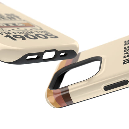 Clear pot cutouts on iPhone tough case with vintage design