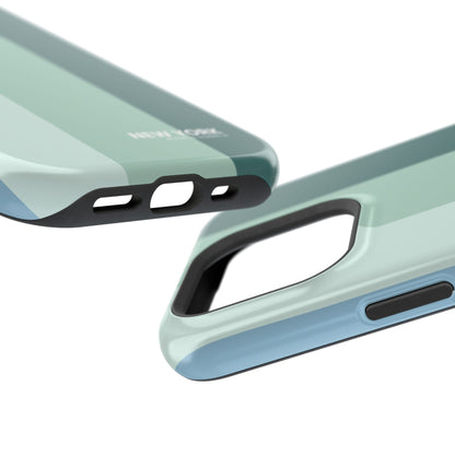 Precise cutout pots of Teal and forest green color block tough phone protection for outdoor travel