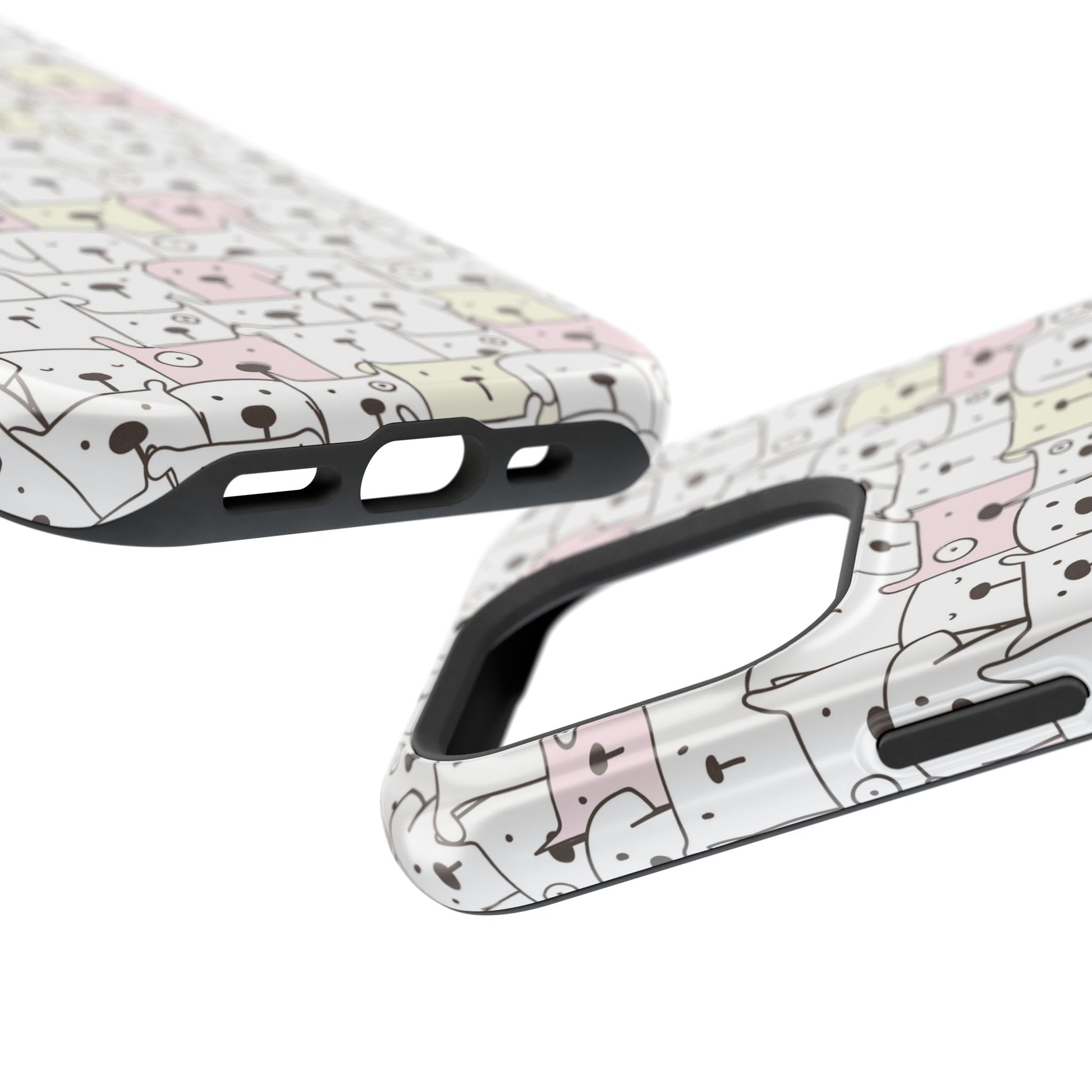 Tough dog case for iPhone showing tactile buttons and precise port cutouts