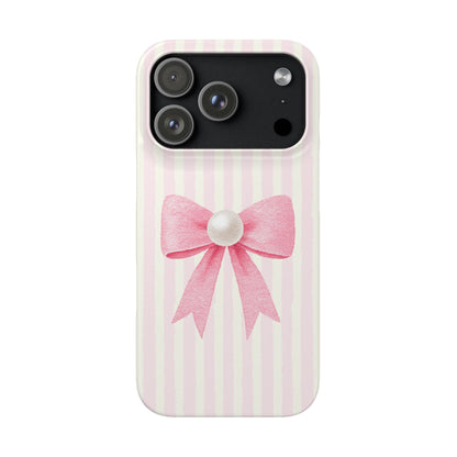 Aesthetic pearl bow pattern Snap Case