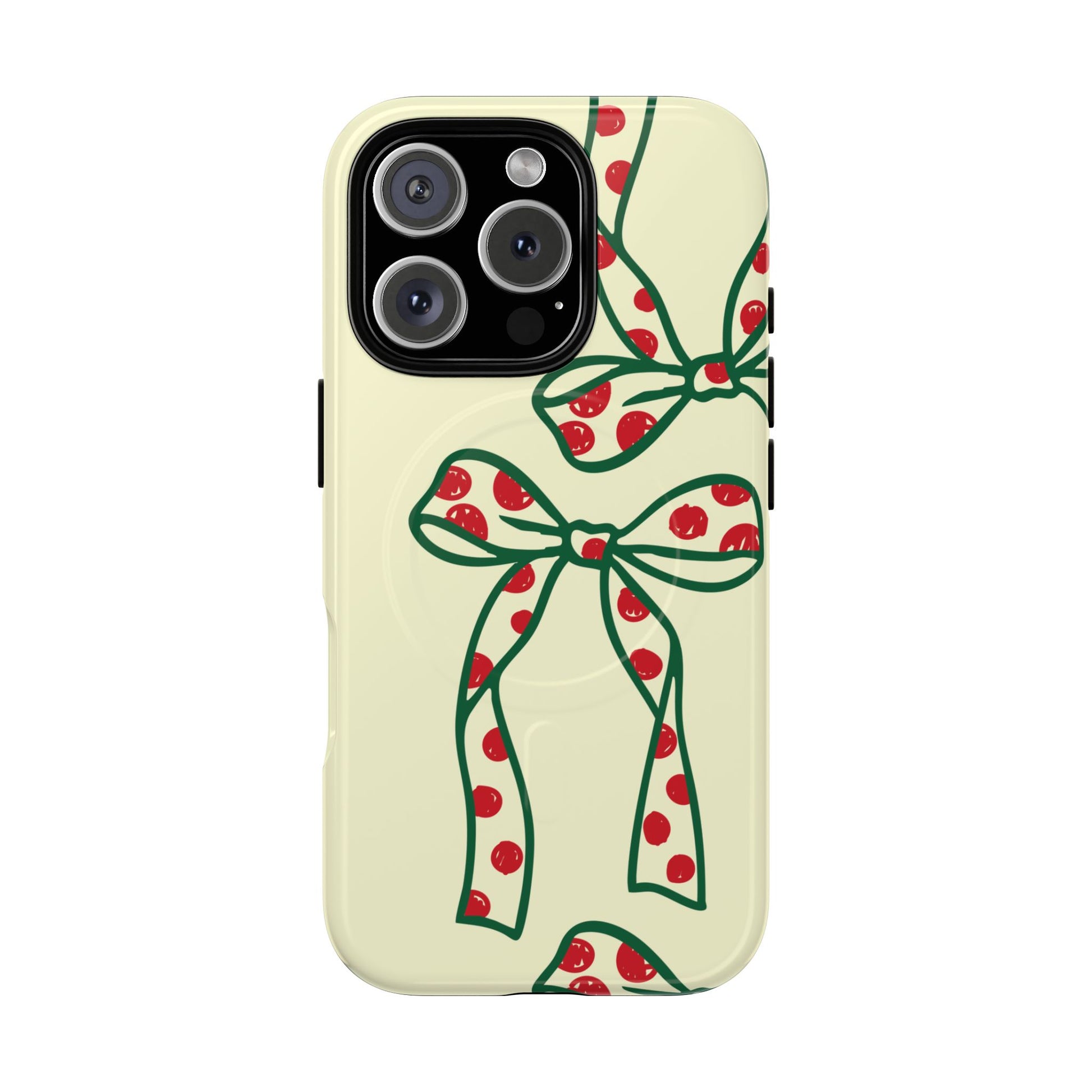 Aesthetic vintage red polka dot MagSafe compatible case