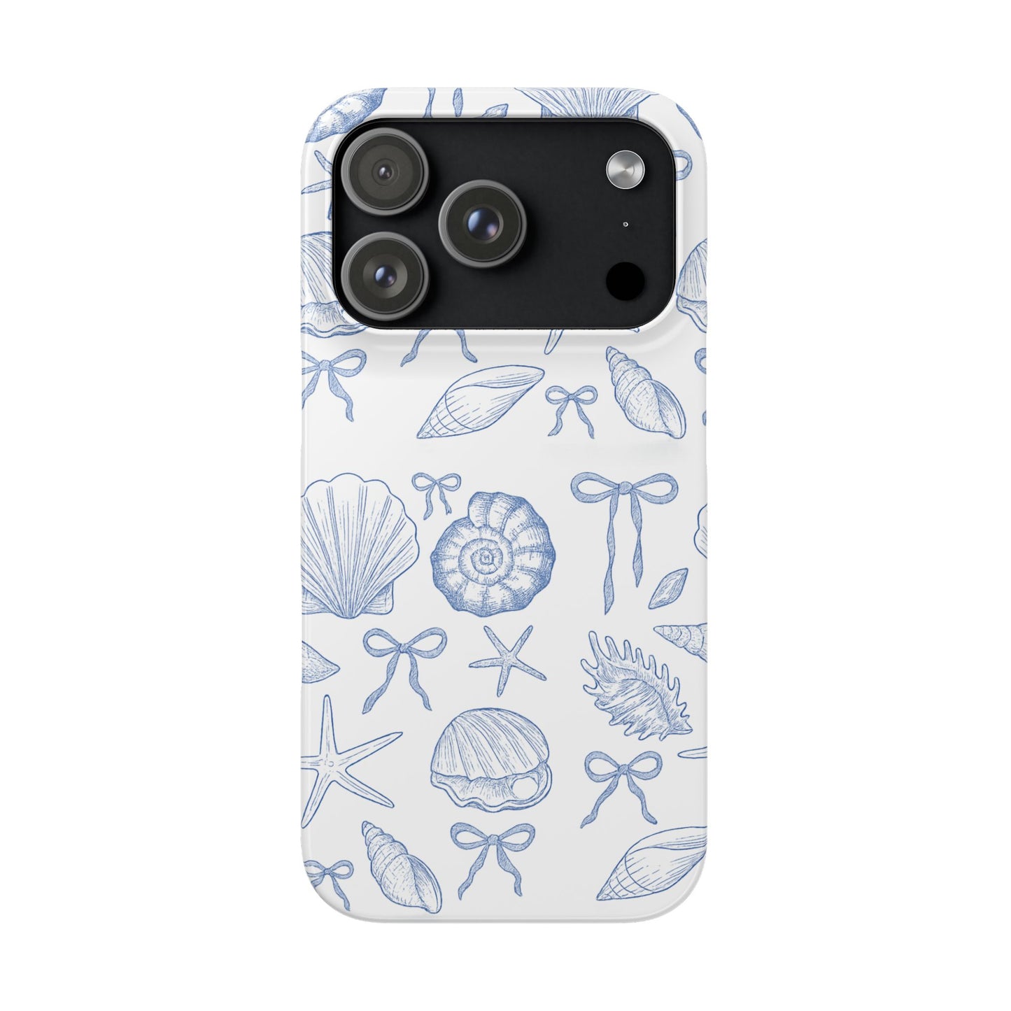 Blue coastal Coquette pattern elegant and lightweight case