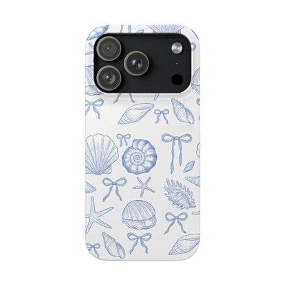 Blue coastal Coquette pattern elegant and lightweight case