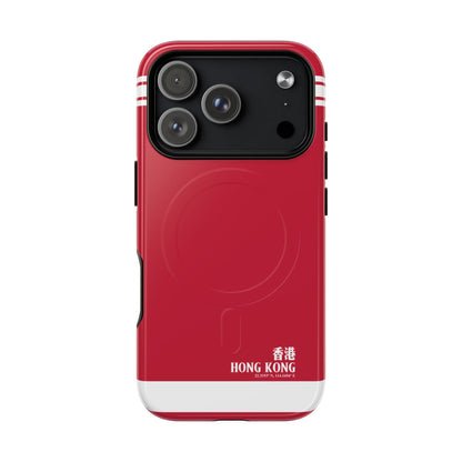 Bold red travel themed MagSafe compatible case for the latest iPhone 17 models