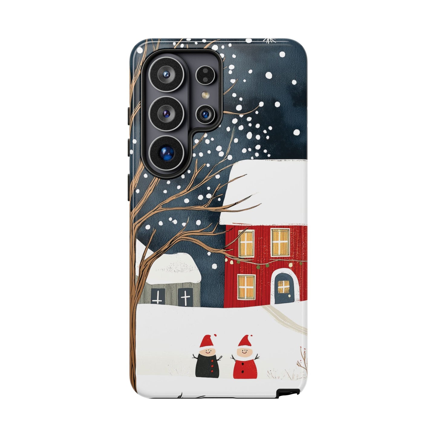 Samsung S26 Ultra tough case with winter scene design featuring snowman figures
