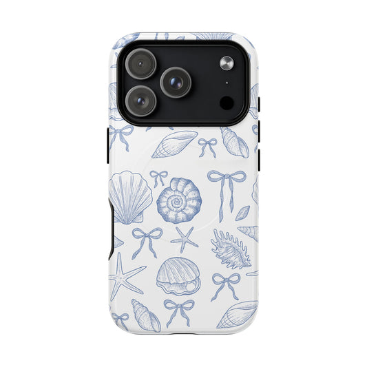 Coastal nautical ribbon MagSafe compatible iPhone case