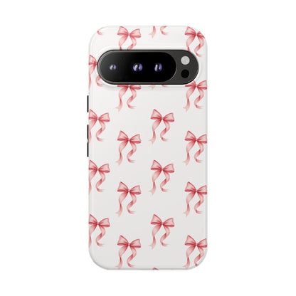 Cute decorative pink bow pattern protective tough case for daily use