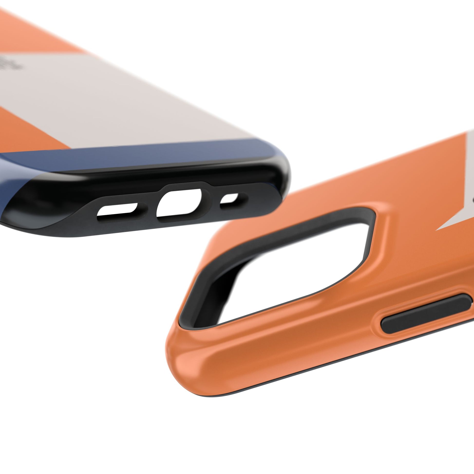 Clear open port cutouts for tough phone case