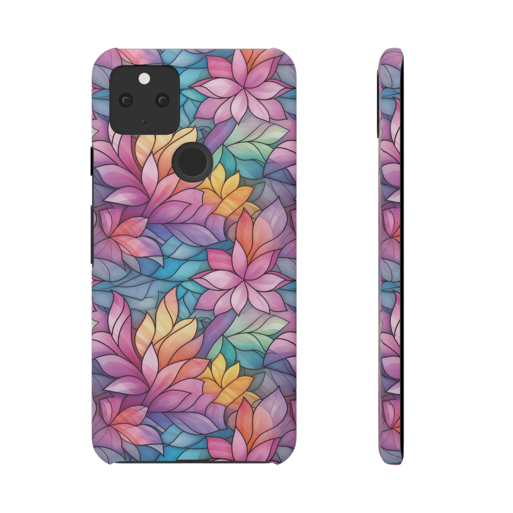 Google Pixel 5 snap phone case - Blossom Stained Glass