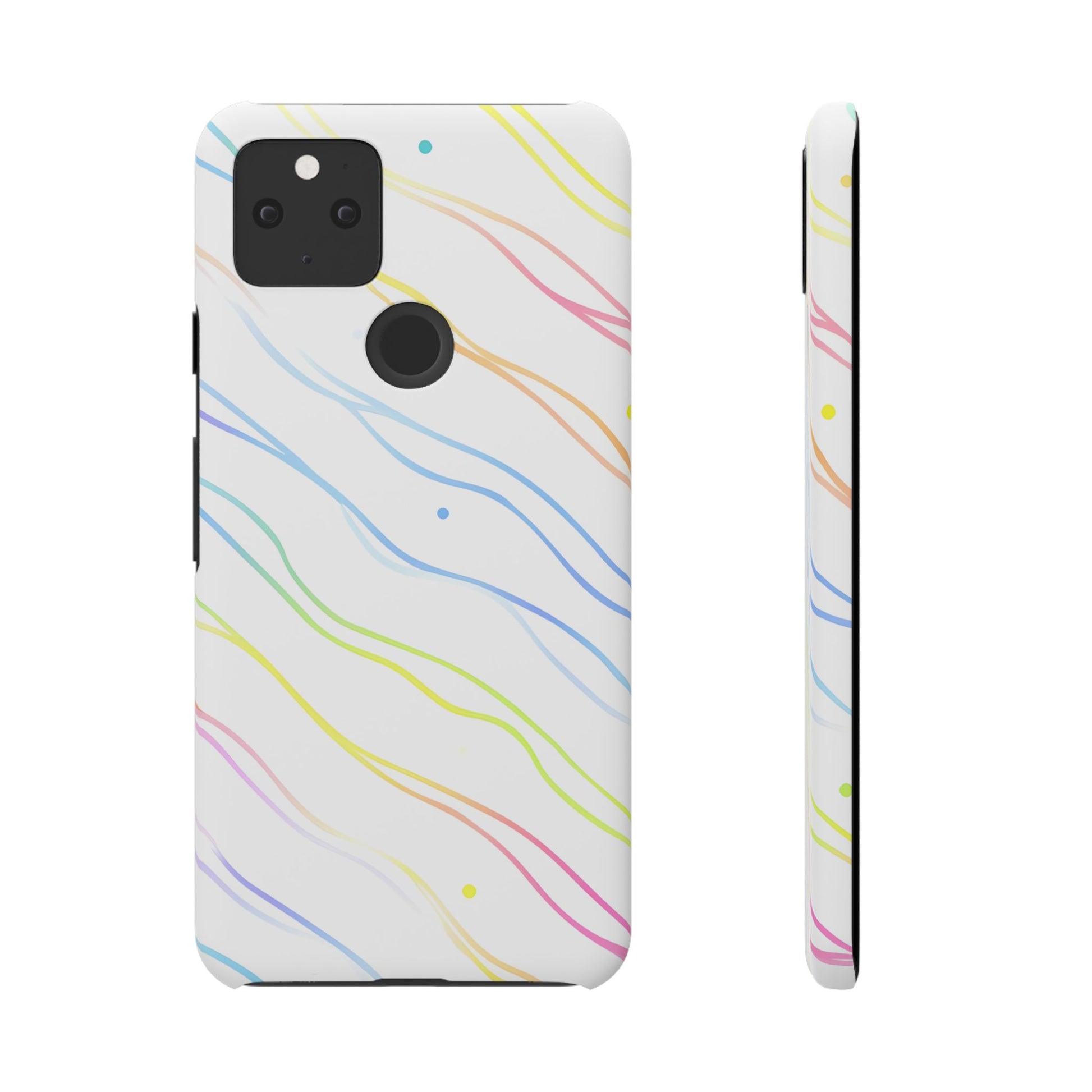 Google Pixel 5 snap phone case - Colourful Curved Lines