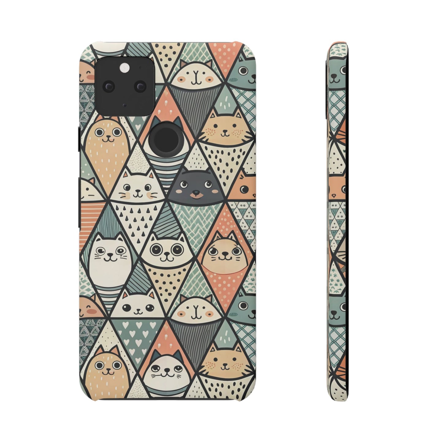 Google Pixel 5 snap phone case - Cute Animals Design