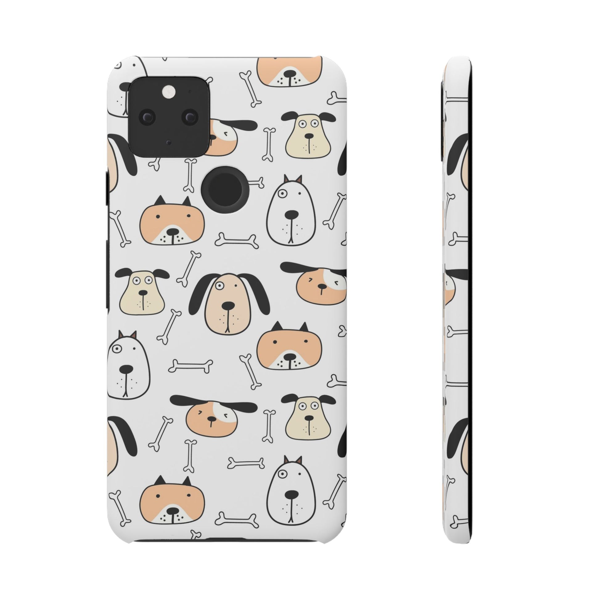 Google Pixel 5 snap phone case - Cute Dogs and Bones