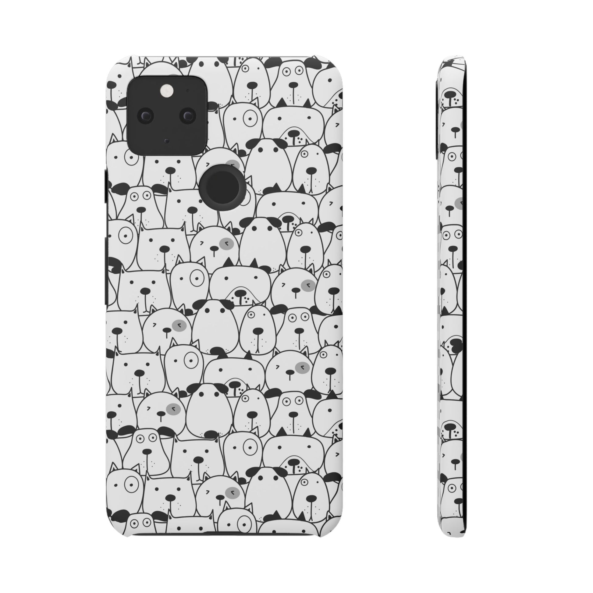 Google Pixel 5 snap phone case - Cute Dogs Drawing
