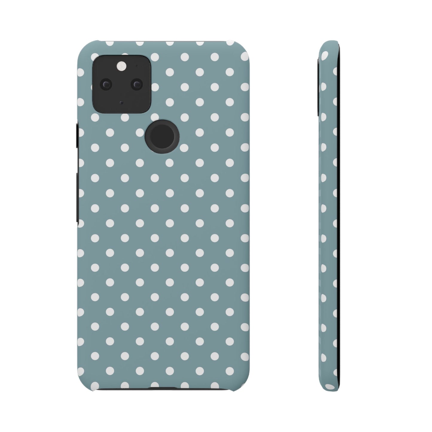 Google Pixel 5 snap phone case - Dusty Blue Polka