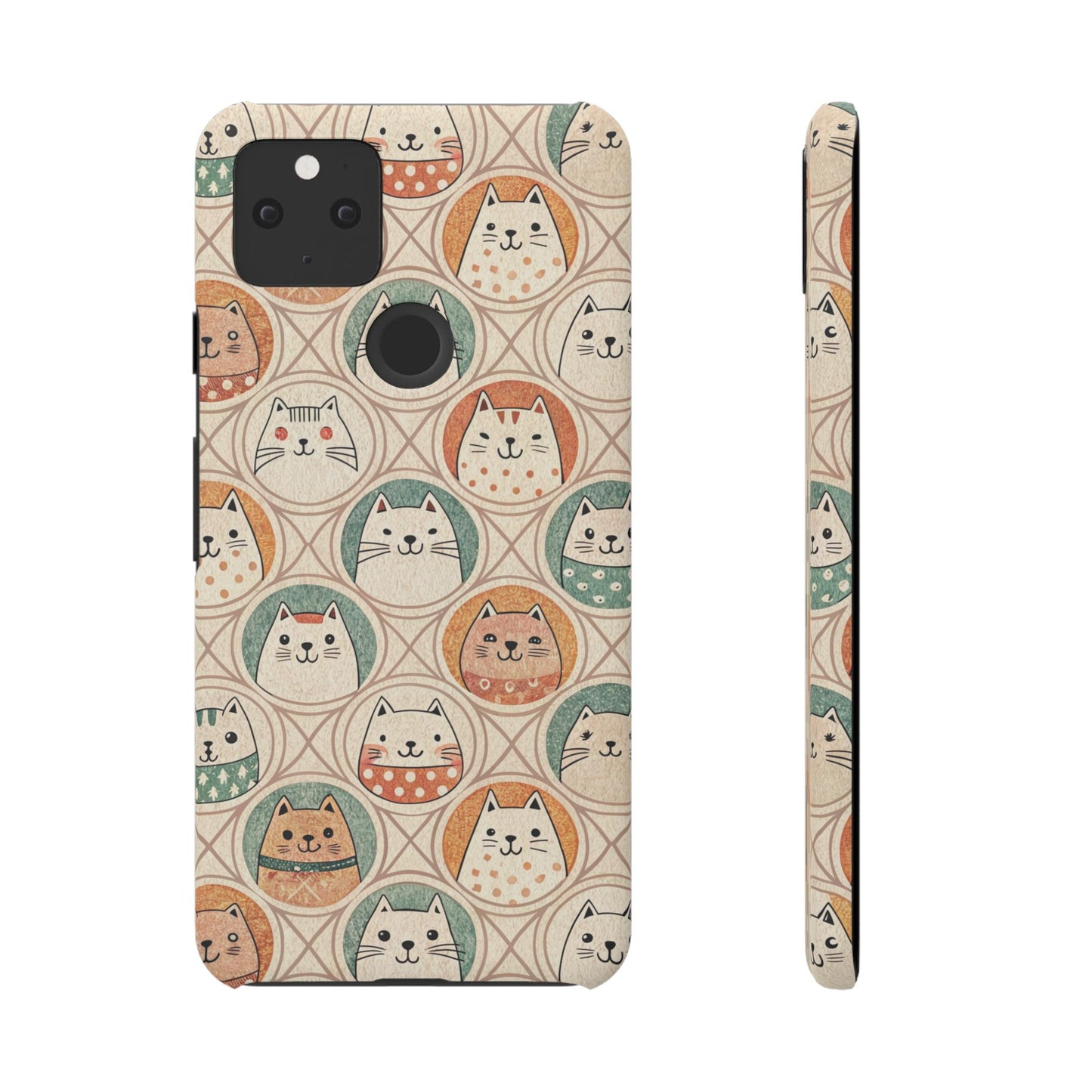 Google Pixel 5 snap phone case - Kawaii Cats