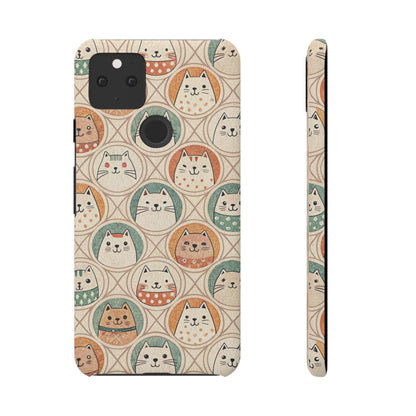 Google Pixel 5 snap phone case - Kawaii Cats