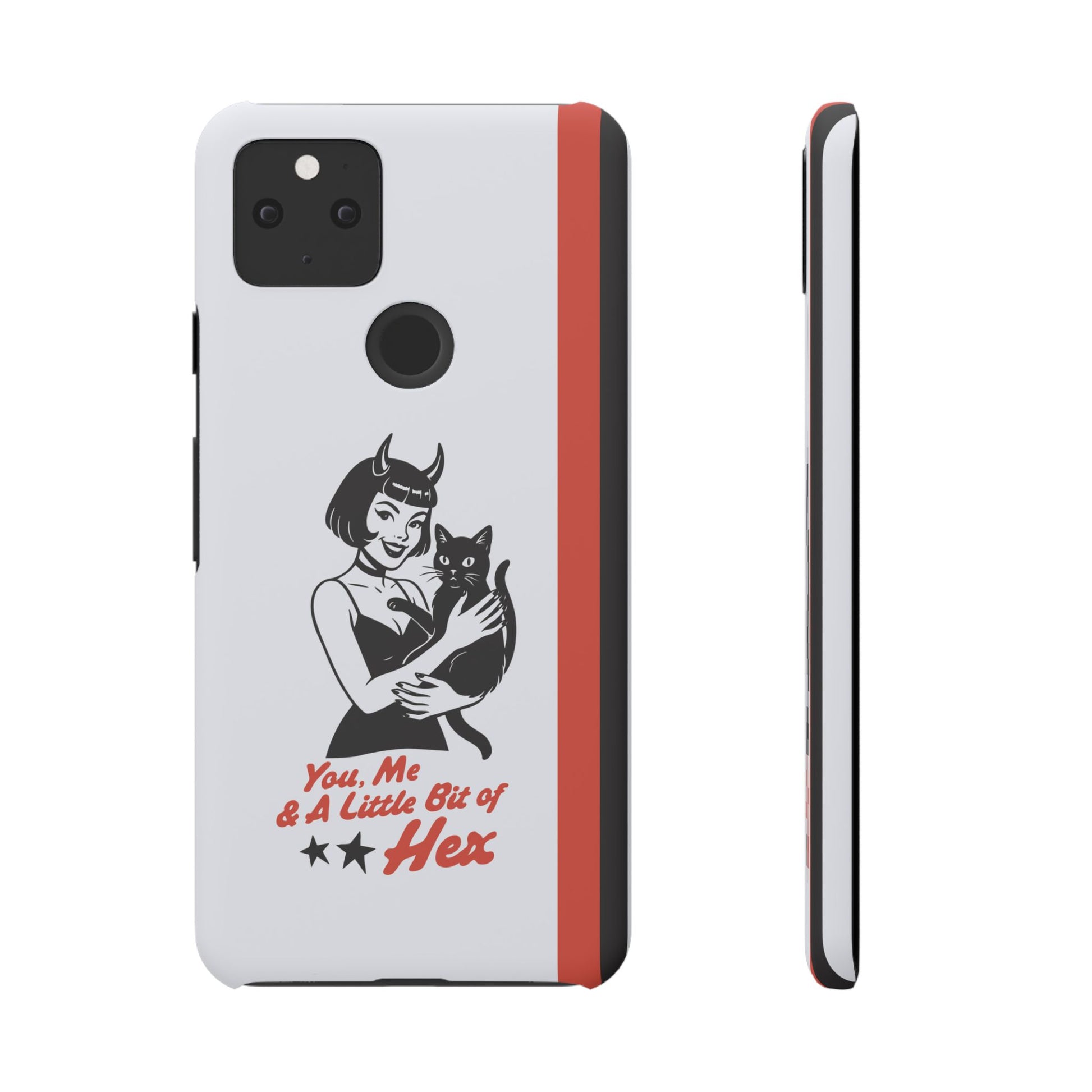 Google Pixel 5 snap phone case - Lady and a Black Cat