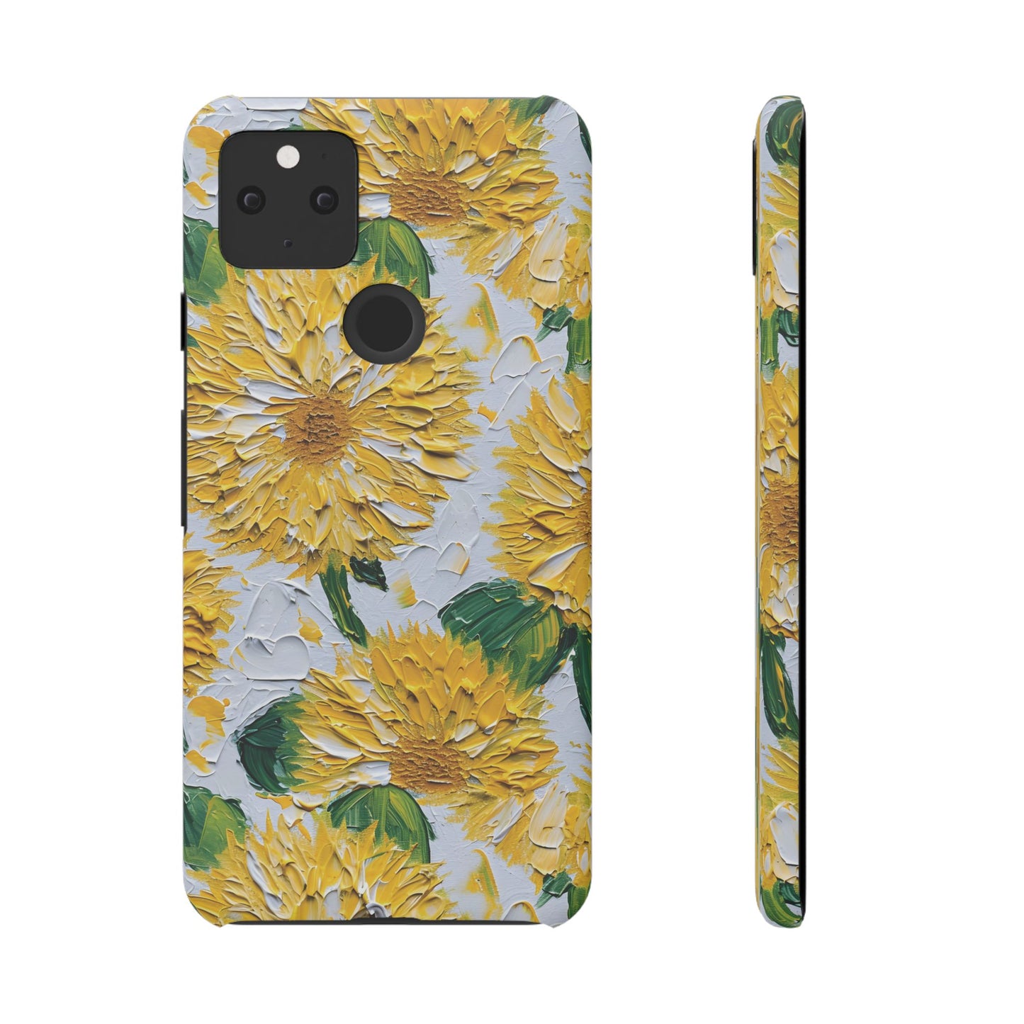 Google Pixel 5 snap phone case - Oil Painting Sunflower