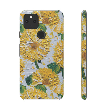 Google Pixel 5 snap phone case - Oil Painting Sunflower