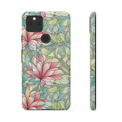Google Pixel 5 snap phone case - Pastel Flower Stained Glass