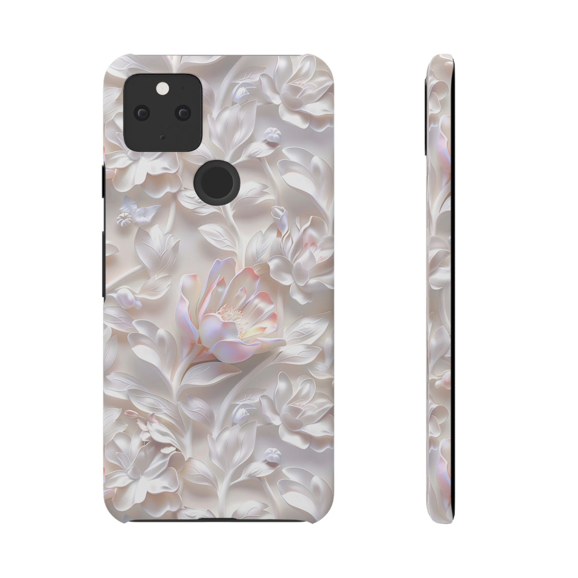 Google Pixel 5 snap phone case - Realistic Pink Blossom