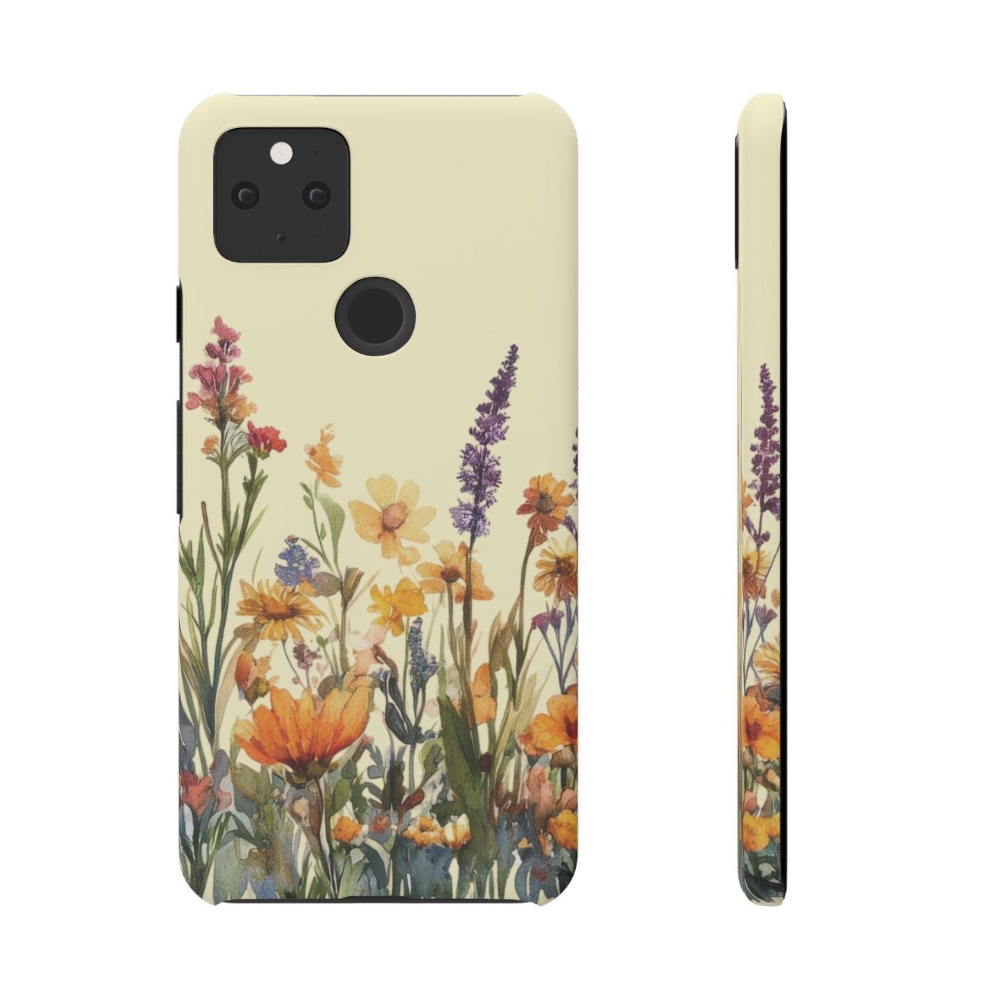 Google Pixel 5 snap phone case - Watercolour Garden Flower