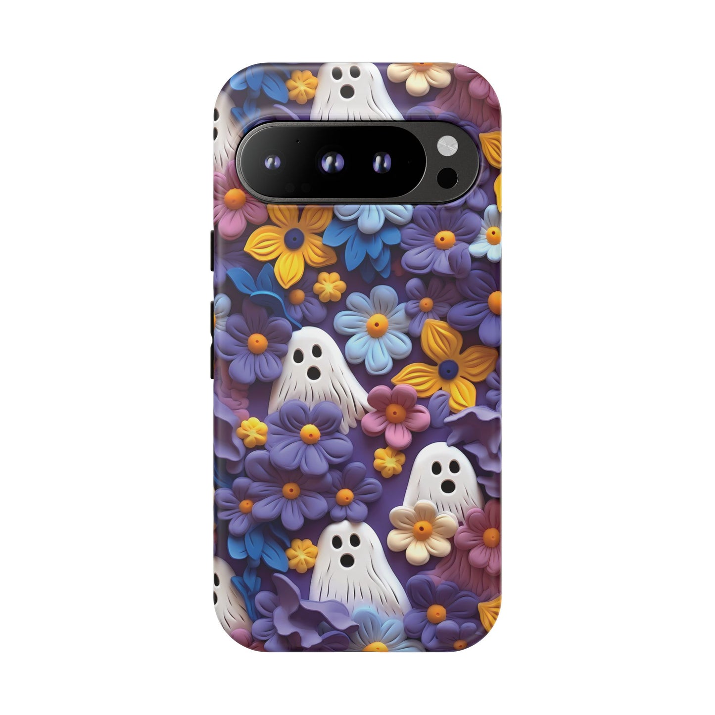Google Pixel 9 Pro phone case - Clay Flowers & Ghosts