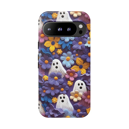 Google Pixel 9 Pro phone case - Clay Flowers & Ghosts