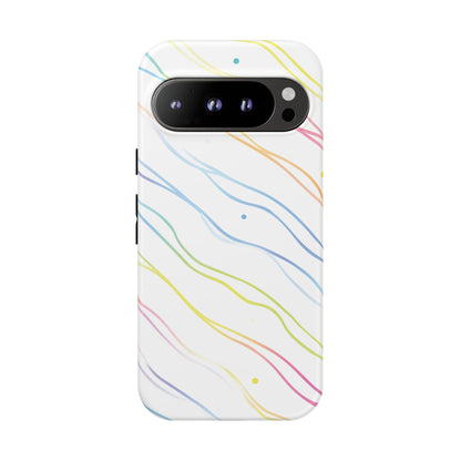 Google Pixel 9 Pro phone case - Colourful Curved Lines