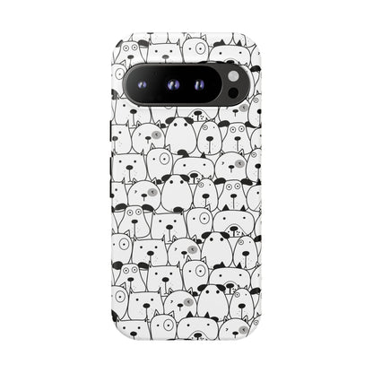 Google Pixel 9 Pro phone case - Cute Dogs Drawing